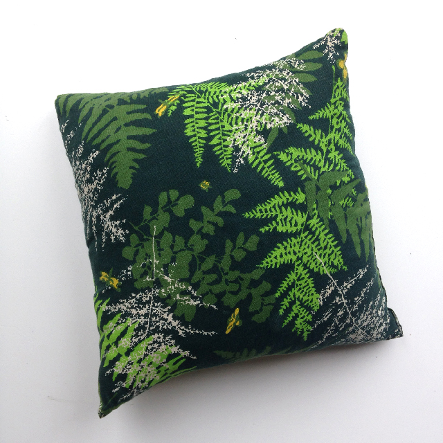 CUSHION, Green w Fern Leaves 45cm